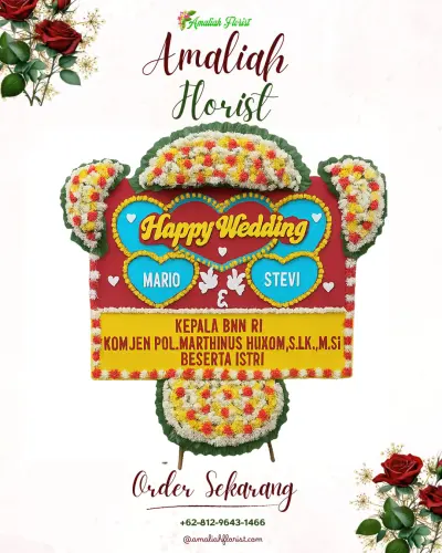 Karangan Papan Bunga Pernikahan di Sekargadung
